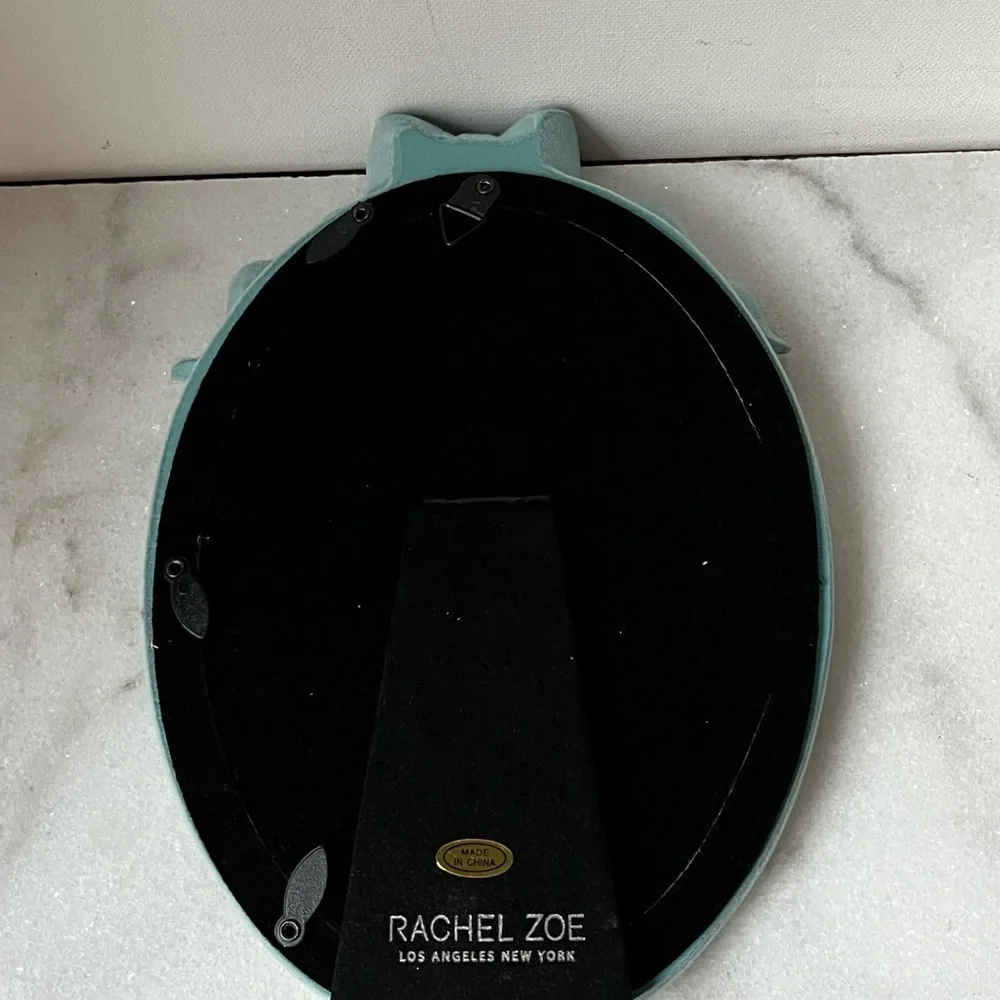 Rachel Zoe Teal Oval Photo Frame velvet for 5”x7” photo